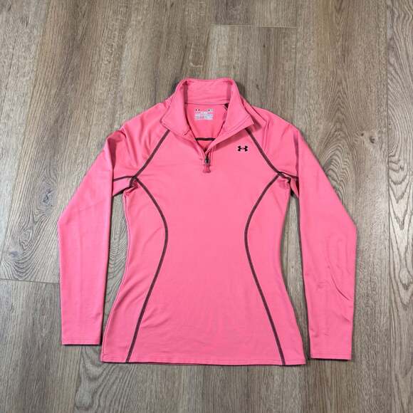Under Armour ColdGear Pink 1/4 Zip Pullover Semi Fitted Women’s Small - Picture 3 of 9